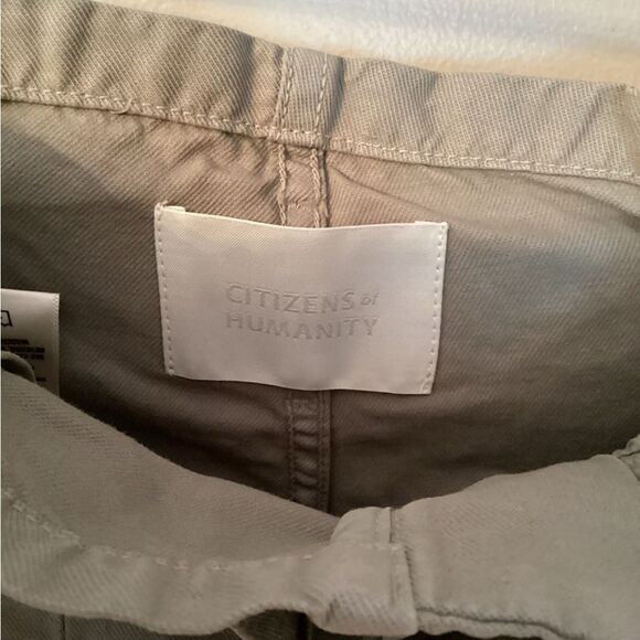 CITIZENS OF HUMANITY GREEN WIDE LEG LIZETTE PAPERBAG WAIST CARGO TROUSER PANTS - Picture 7 of 9